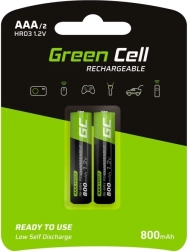 Oplaadbare batterijen green cell aaa hr03 800 mah 2 stuks