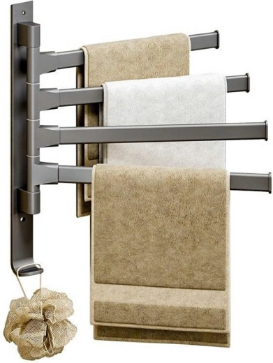 DA261A HANDDOEKENREK MET DRAAIBARE ARMEN GRIJS