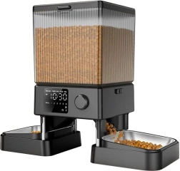 Oneisall duale automatische voerdispenser voor huisdieren zonder wifi