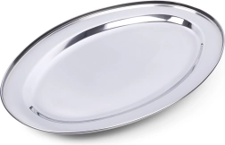 Stalen ovale serveerschaal 44 × 29 cm