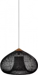 Hangende plafondlamp van natuurlijke rotan - 40 cm - zwart
