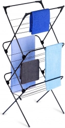 Opvouwbaar metalen droogrek, zwart, 61 × 58 × 136 cm