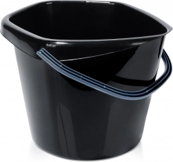 Kunststof zwarte emmer 14 l met tuit