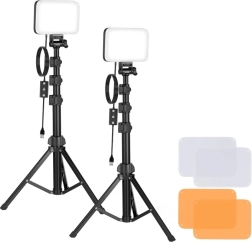 Neewer BP66 studio set van twee LED-lampen met filters en statieven