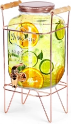 Glazen drankdispenser met kraantje en goudkleurige standaard 4,2 l Vilde