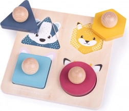 Bigjigs Toys houten dierenpuzzel met knopjes