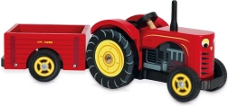 Le Toy Van rode tractor en aanhanger