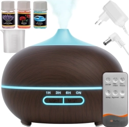 Ultrasone aroma-diffuser en luchtbevochtiger 400 ml met LED, ionisatie en afstandsbediening