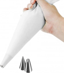 Silicone banketbakkerszak met 2 spuitmondjes 30 cm