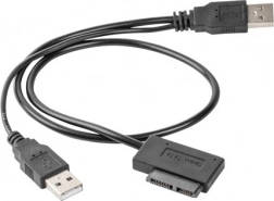 USB-adapter met voeding op kabel -> SATA Slim SSD (13-pin)
