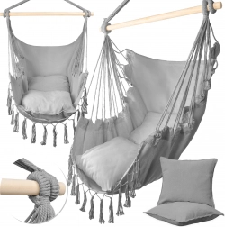 Hangend Braziliaans stoeltje MalTec lichtgrijs