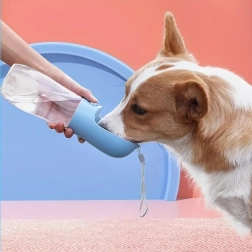 Draagbare waterfles voor hond en kat met geïntegreerde drinkbak 350 ml