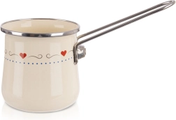 Roomkleurige geëmailleerde cezve TONCA 600 ml