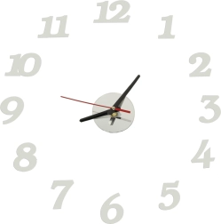 Zelfklevende wandklok DIY zilver 12 uur