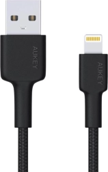 Aukey Lightning – USB‑A kabel 2 m met nylon gevlochten mantel en MFi‑certificering