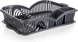 Afdruiprek met lekbak 45 × 31 cm myKitchen, antraciet