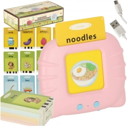 Elektronische kaartlezer voor het leren van Engels, 112 geluidskaartjes, roze