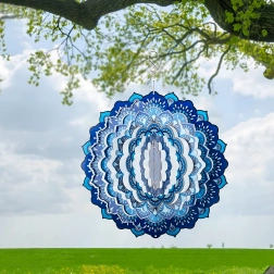 Hangende 3D mandala – windspinner 12" voor tuin en interieur