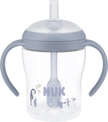 NUK Perfect Match oefenfles met siliconen rietje 150 ml, pinguïn