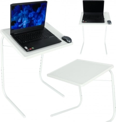 Inklapbare verstelbare laptoptafel 52 × 40 cm wit