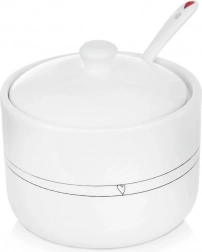 Keramische suikerpot met lepeltje Hart 300 ml