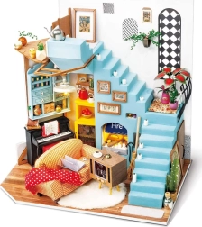 ROLIFE miniatuur poppenhuis woonhoek – doe-het-zelf bouwpakket met LED-verlichting