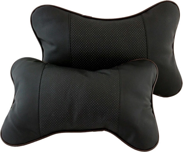 Rugleuningkussen, set van 2 stuks, zwart