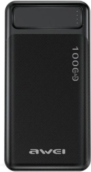 Powerbank 10.000 mAh P5K 2xUSB 2,1A zwart