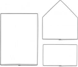 Set roestvrijstalen uitsteekvormpjes voor een peperkoekhuisje, 3 stuks