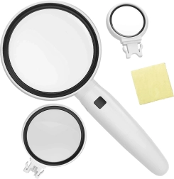 handloep met LED-verlichting en verwisselbare lenzen 3,5x/5x/11x