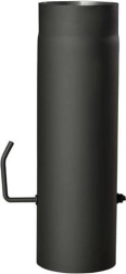 Rookpijp met klep 150 mm, lengte 500 mm, zwart