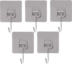 Zelfklevende stalen haakjes 6,5 cm – set van 5 stuks