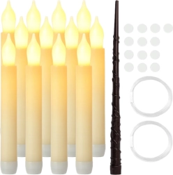 Hangende LED-kaarsjes RUHHY met toverstaf, set van 12 stuks