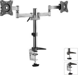 Standaard voor twee LCD-monitoren Maclean 13-27" 8 kg aluminium