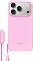 Beschermhoes met polsband beats kickstand voor iphone 17 pro, compatibel met magsafe, zonroze