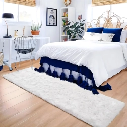 Pluche shaggy vloerkleed voor woonkamer en slaapkamer 120 × 80 cm