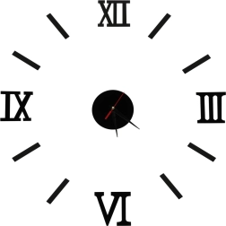 Wandklok zwart met Romeinse cijfers