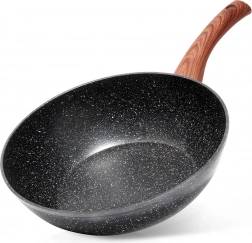 Granieten wok VILDE Black&Wood 28 cm
