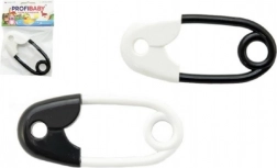 Rammelaar in de vorm van een veiligheidsspeld zwart-wit 12 cm