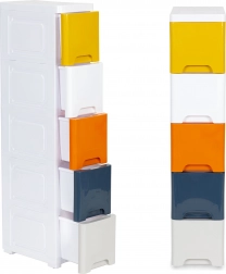 opbergcontainer voor speelgoed en badkamerbenodigdheden met 5 uittrekladen op wielen modernhome