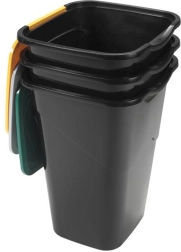 HEIDRUN kunststof afvalscheidingsbakken 3×50 l, set van 3 stuks