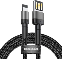 Laad- en datakabel BASEUS Cafule USB-A naar Lightning 1 m, 2,4 A, grijs-zwart
