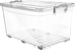 Transparante opbergbox Multi met wieltjes 80 l