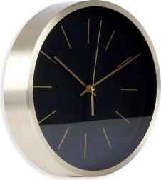 Wandklok met gouden lijst 25 cm – Zwart met goud
