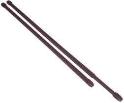 Telescopische vitragegordijnroede 50–90 cm, metaal, bruin, set van 2 stuks