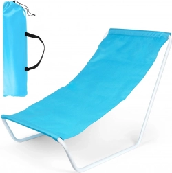Opvouwbare strandligstoel met tas, blauw