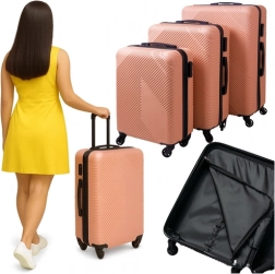 3-in-1 set reis koffers roze TRIZAND