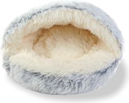 Ronde pluchen kattenmand 50 cm grijs