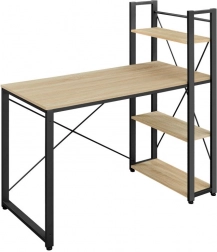 Computerbureau met vier planken en verstelbare poten, sonoma eik