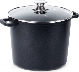 Hoge granieten pan met glazen deksel GRANDE 7,6 l